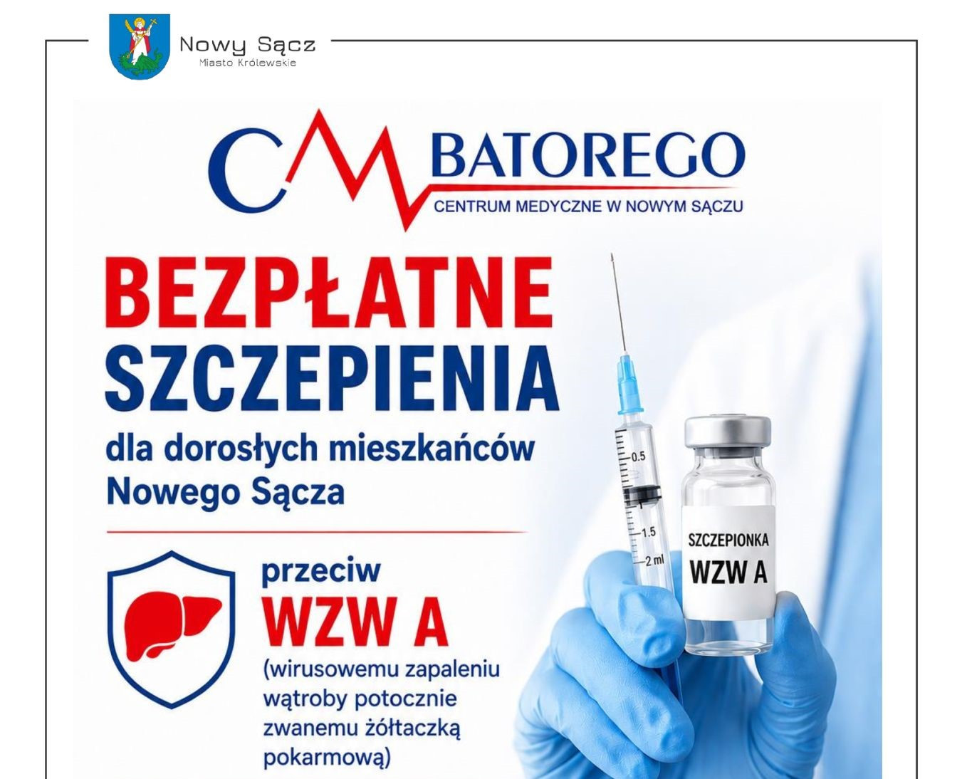 Bezpłatne szczepienia przeciw wirusowemu zapaleniu wątroby typu A